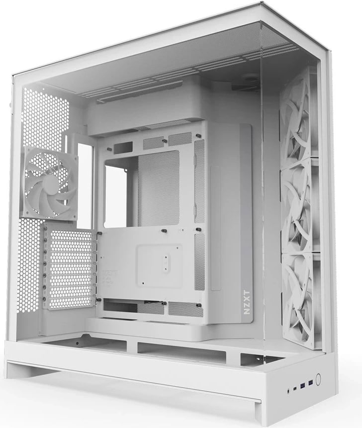 Kasë NZXT H9 Flow, midi tower, xham i temperuar, e bardhë