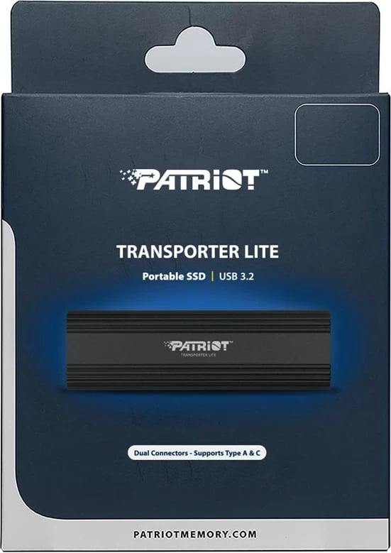Disk i jashtëm SSD Patriot Memory Transporter Lite 512 GB, USB Type-C, i zi