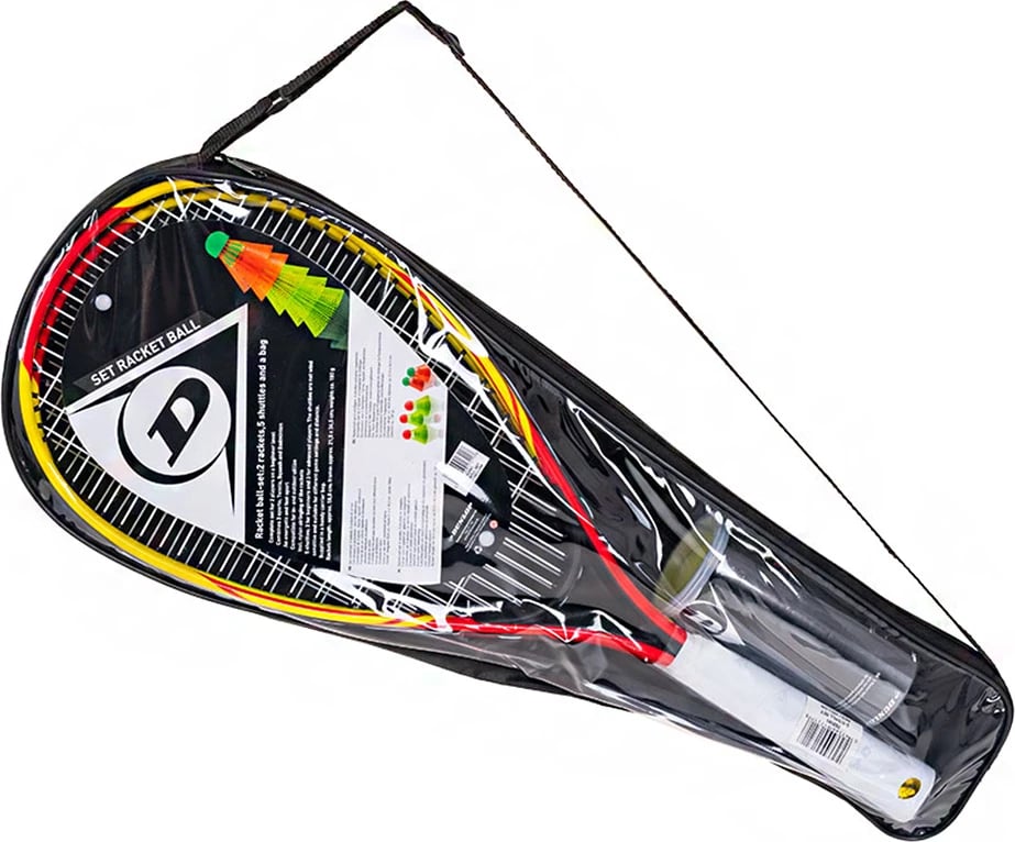 Set speedminton Dunlop unisex, verdhë-kuq