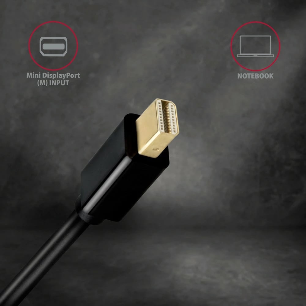 Kabllo/adapter aktiv AXAGON RVDM-HI14C2 Mini DisplayPort në HDMI, 1.8m, e zezë