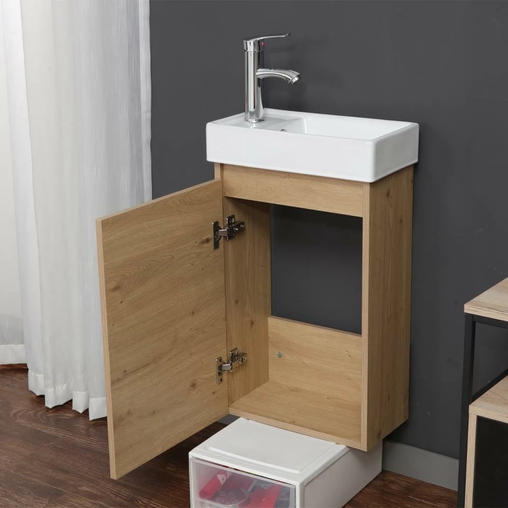 Set banjoje LANDMEGA me lavaman dhe pasqyrë, Y60x38.5x21.2cm, H60x38.3cm