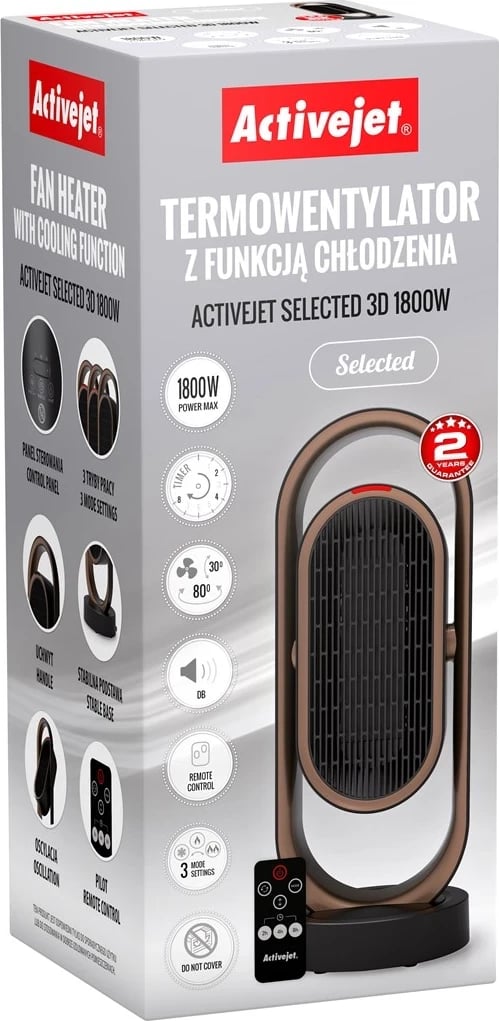 Ngrohës me funksion ftohjeje Activejet Selected 3D, 1800 W Ngrohës me funksion ftohjeje Activejet Selected 3D, 1800 W