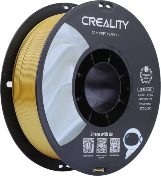 Filament PLA mëndafshtë Creality CR-Silk, 1.75 mm, 1 kg, ari