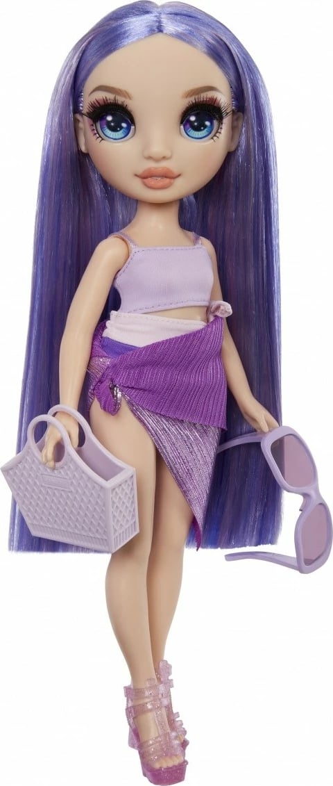 Kukull Rainbow High Swim & Style Violet nga MGA, me aksesorë, për vajza, vjollcë