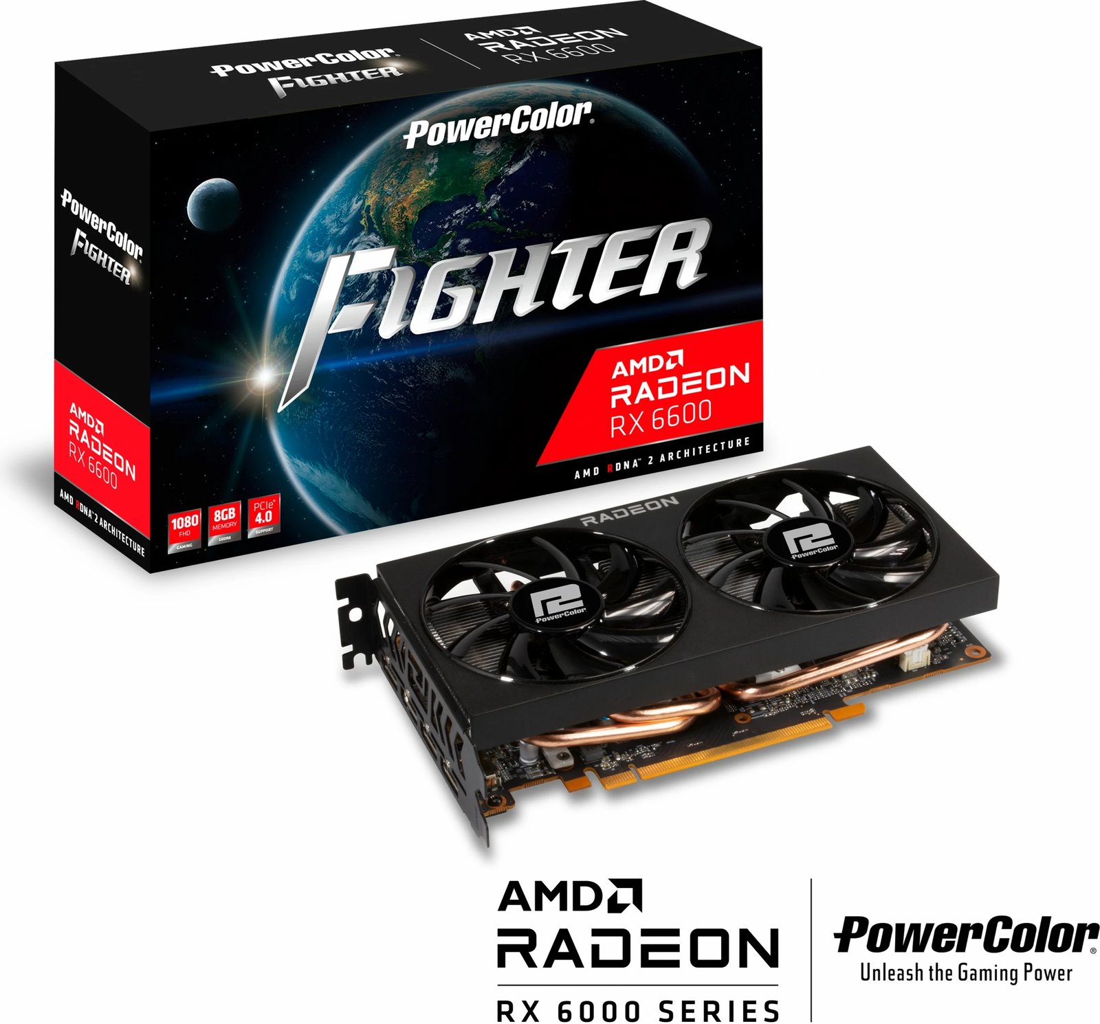 Kartelë grafike PowerColor Radeon RX 6600 AXRX 6600 8GBD6-3DH, 8GB GDDR6, PCI Express 4.0, e zezë