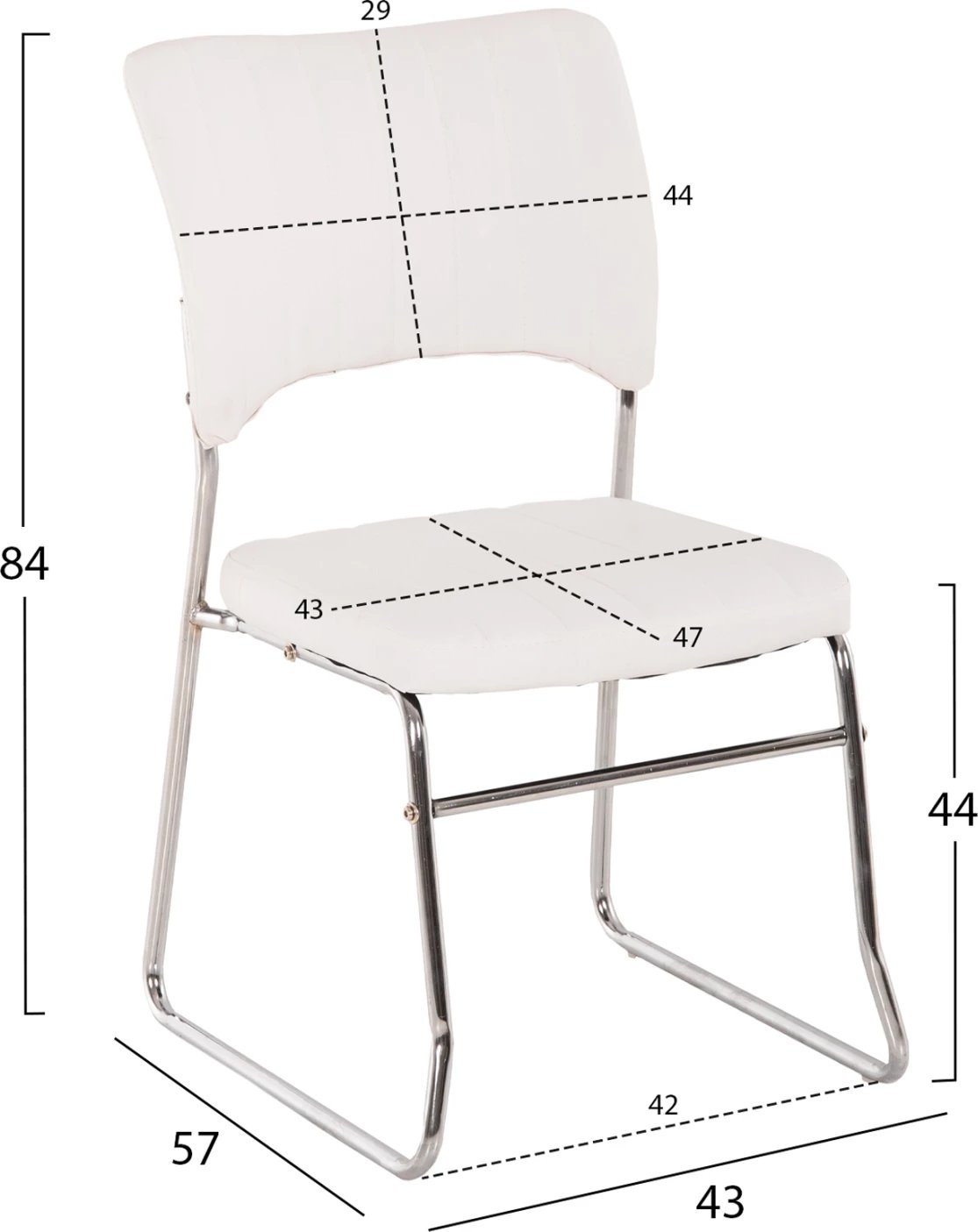 Karrige për konferenca FH1071.02 e bardhë 52x60x85 cm, set prej 4 copë