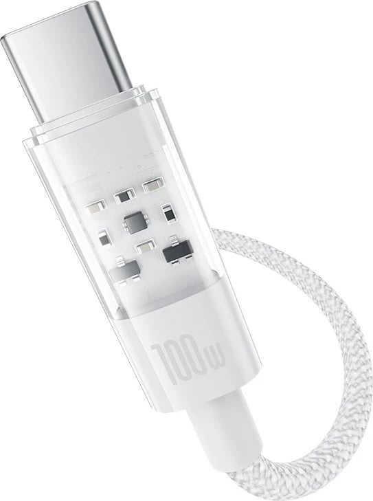 Kabllo Baseus Gem USB C në USB C, 1 m, 100 W, Bardhë