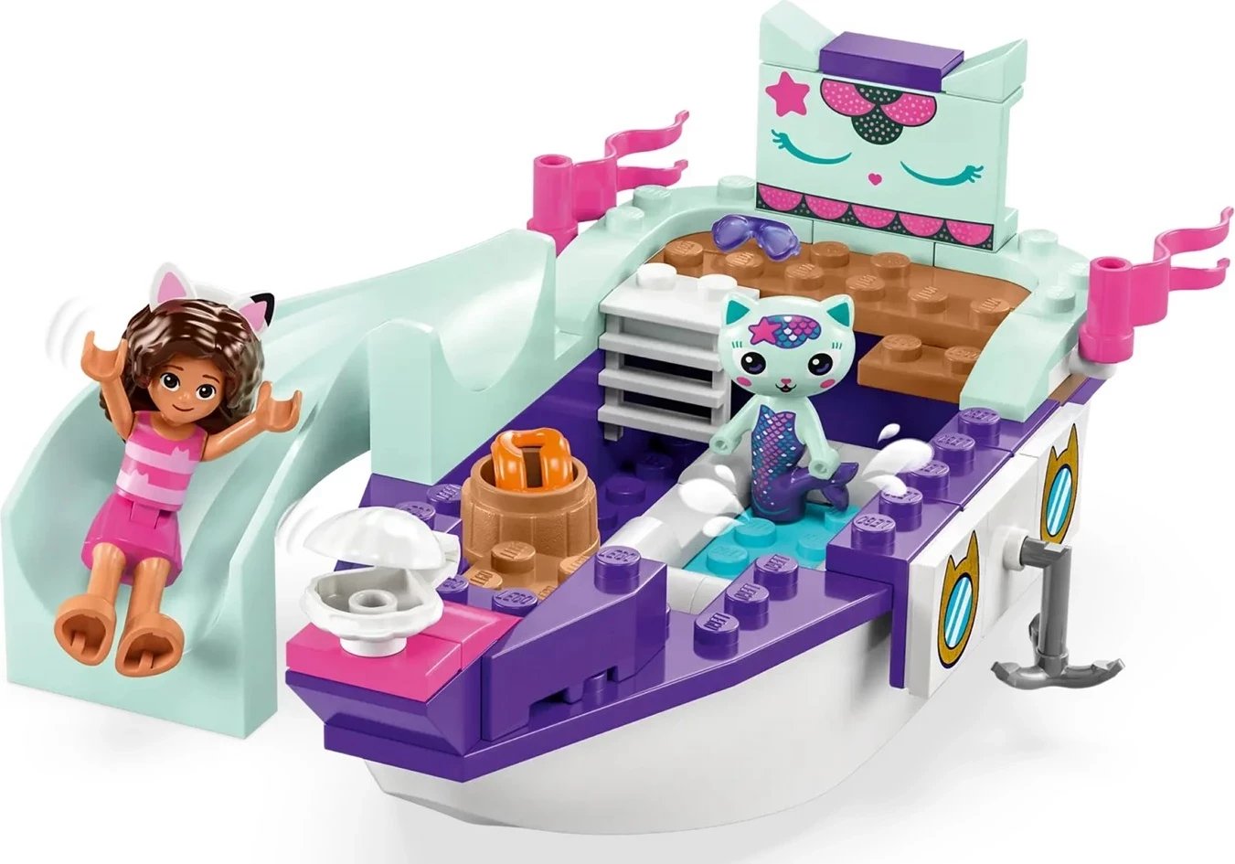 Set LEGO Gabby's Dollhouse 10786 Gabby & Mercat's Ship & Spa, shumëngjyrësh