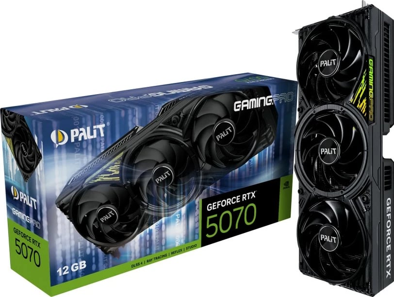 Kartelë grafike Palit GeForce RTX 5070 GamingPro, 12GB GDDR7, PCI Express 5.0, e zezë