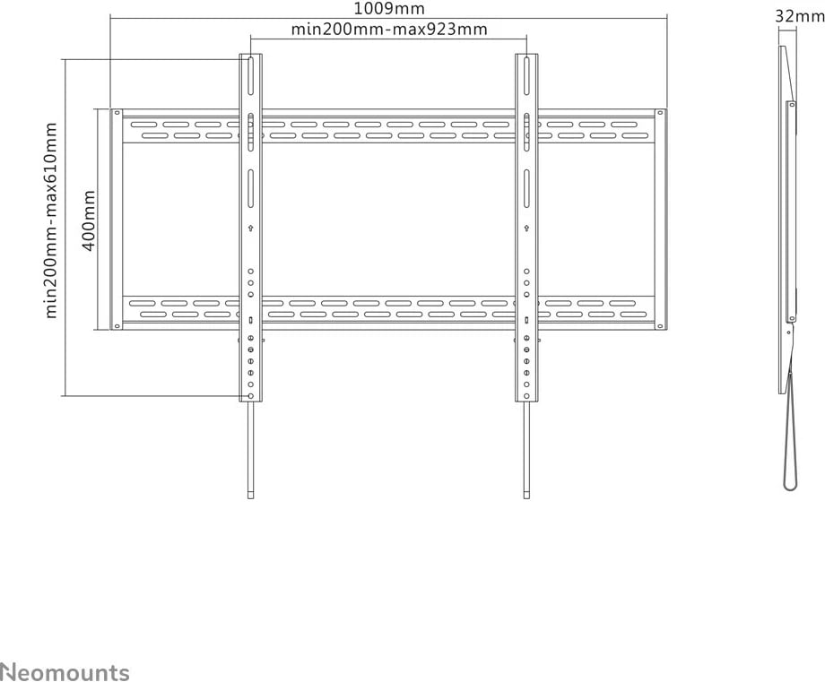 Mbajtës muri Neomounts, Newstar, LFD-W1000, 60"-100", i zi