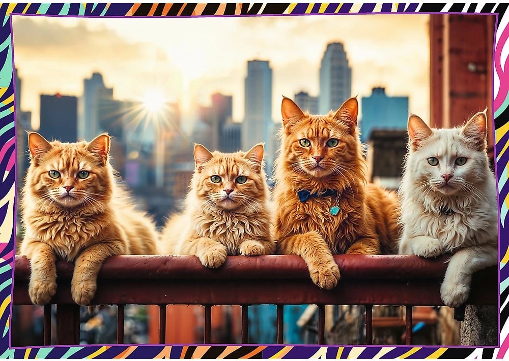 Puzzle Trefl 4x250 Funny Animals për fëmijë, karton, set me 4 copë