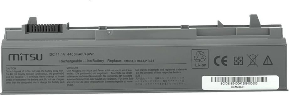 Bateri laptop Mitsu BC/DE-E6400 për Dell Latitude/Precision, 4400 mAh, 11.1V, Gri