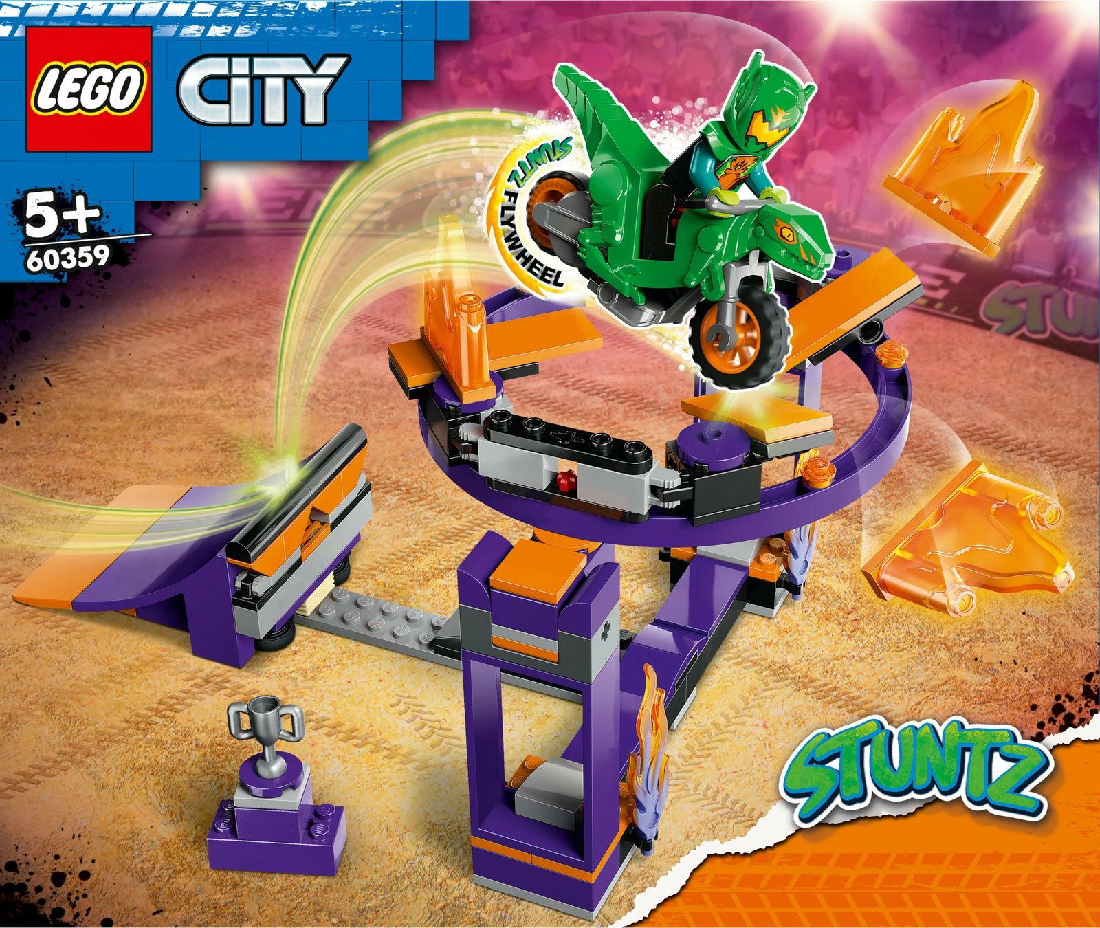 Set ndërtimi LEGO City Dunk Stunt Ramp Challenge 60359, 144 pjesë, shumëngjyrësh
