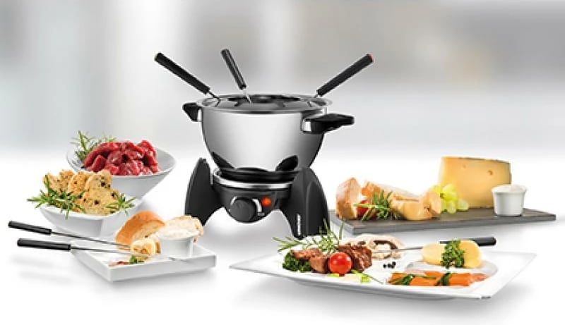 set fondue elektrik UNOLD 48615 0.8 L 6 persona 500W inoks, e zezë