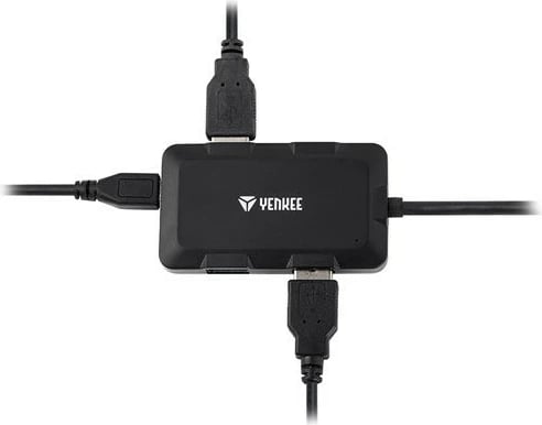 Kasë USB hub YENKEE YHB 4341BK, 4 porta, e zezë