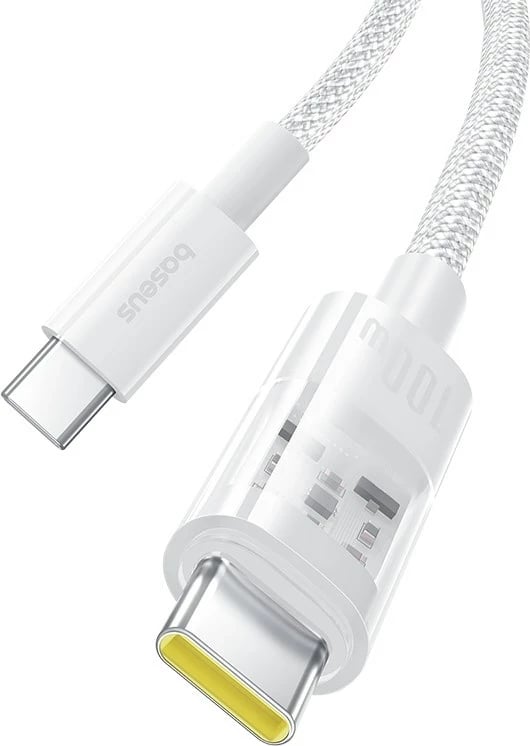 Kabllo Baseus Gem USB C në USB C, 1 m, 100 W, Bardhë