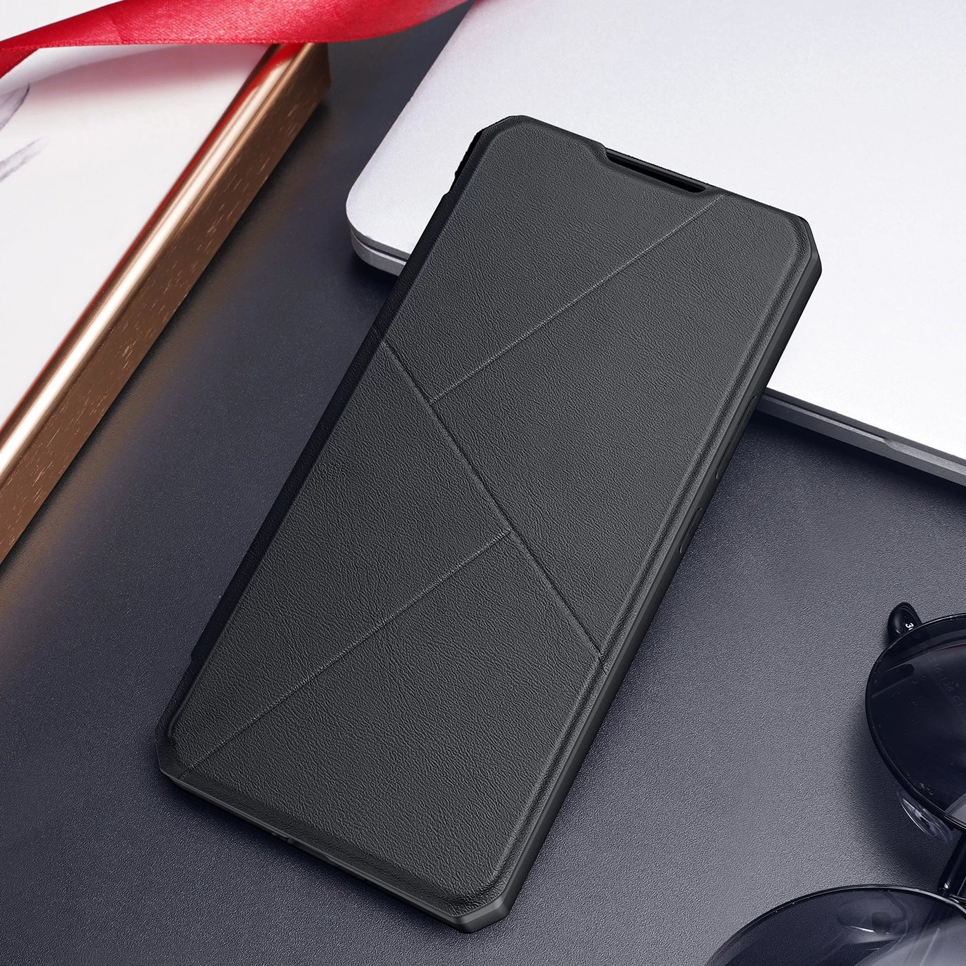 Mbështjellës Dux Ducis Skin X për Samsung Galaxy A73, me kapak dhe xhep, i zi Mbështjellës Dux Ducis Skin X për Samsung Galaxy A73, me kapak dhe xhep, i zi