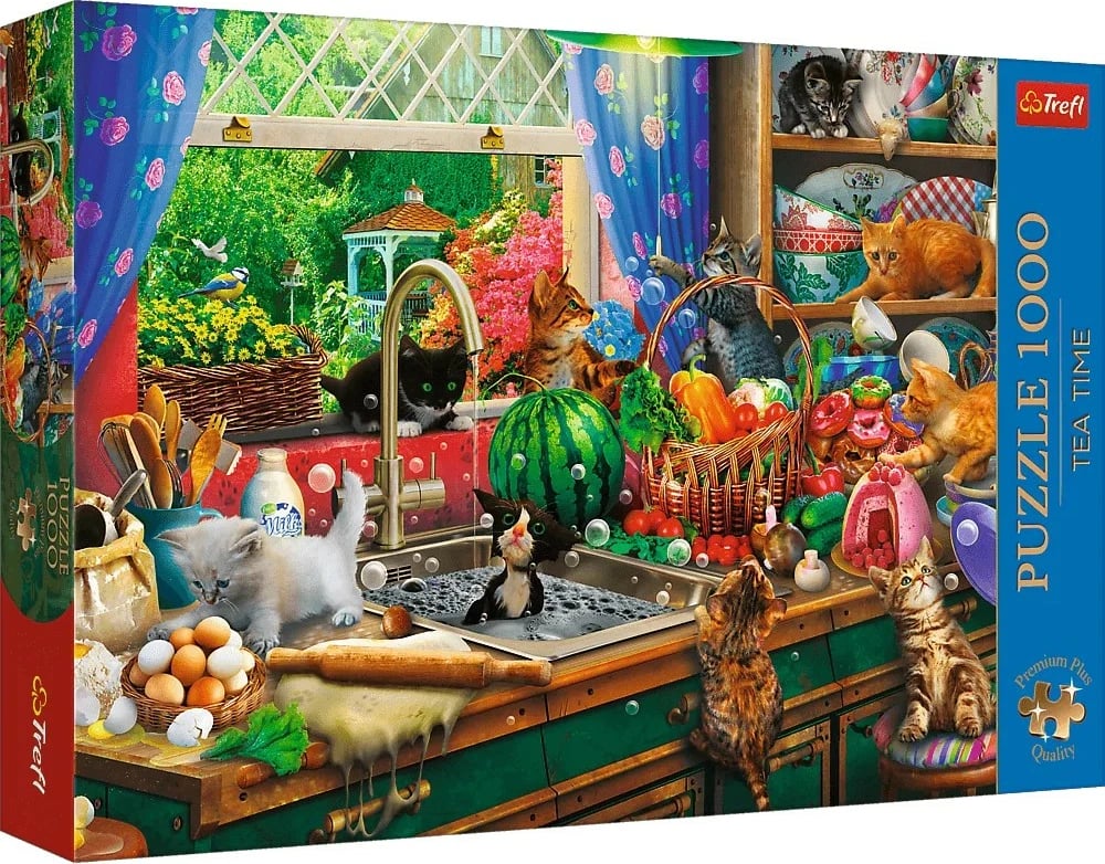 Puzzle Trefl 1000 pjesë Kociaki Rozrabiaki, Premium Plus
