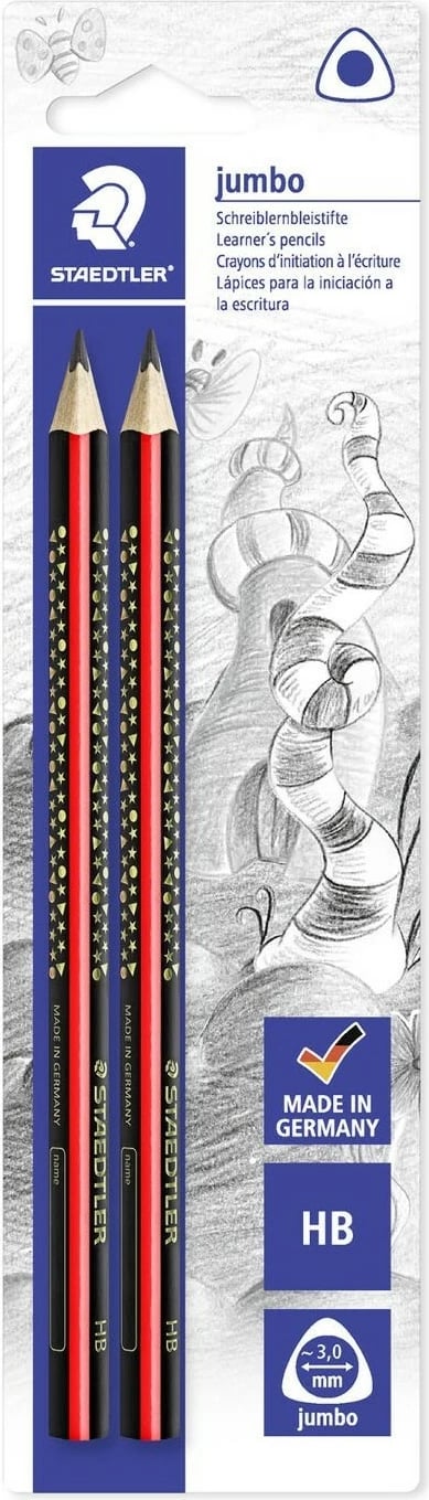 Set lapsa grafiti STAEDTLER Jumbo 2 copë, trekëndësh, FSC, HB/2B