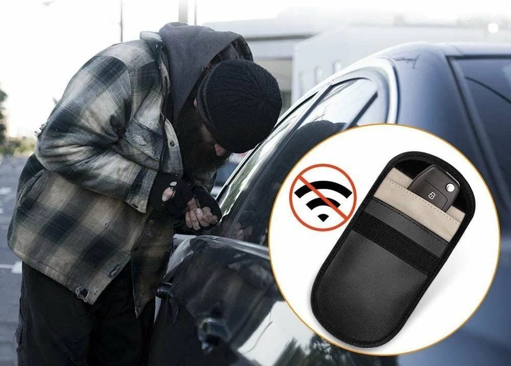 Mbështjellës kundër vjedhjes për çelësa makine Hurtel, Faraday Box, 14x10cm, i zi