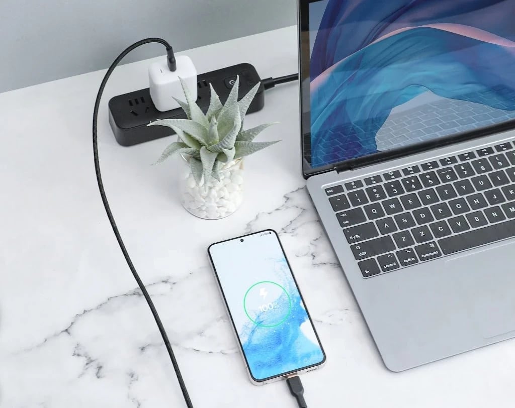 Kabllo AUKEY CB-NCC2 USB-C Type-C PD 60W 3A 1.8m Nylon e Zezë