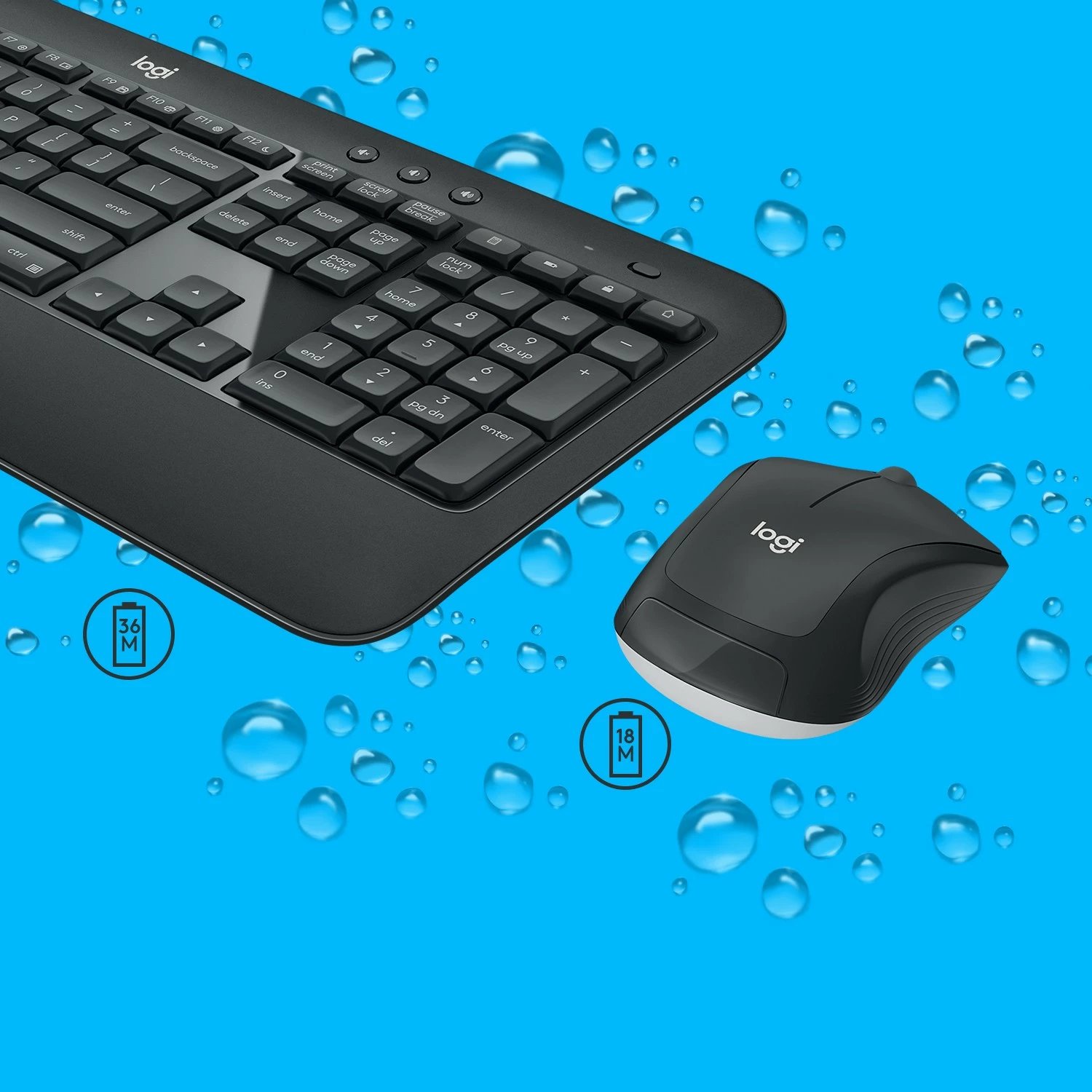 Komplet maus dhe tastierë Logitech MK540 Advanced, Wireless, USB, Membranë, QWERTY, Zi, Bardhë