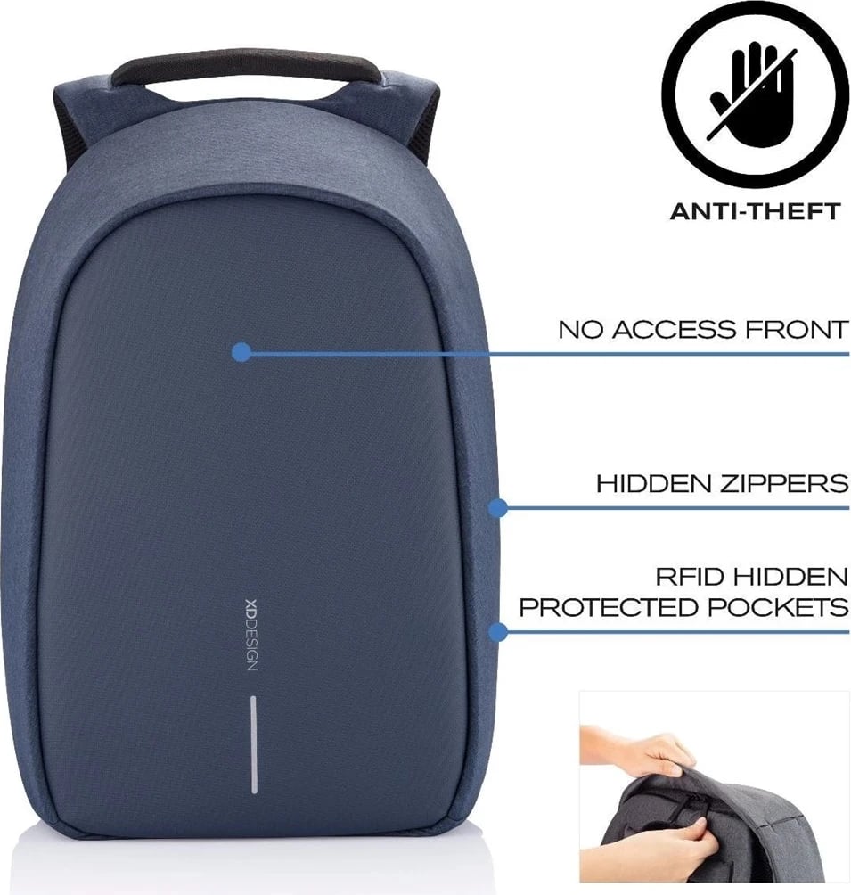 Çantë shpine për laptop XD Design Bobby Hero, e kaltër e errët