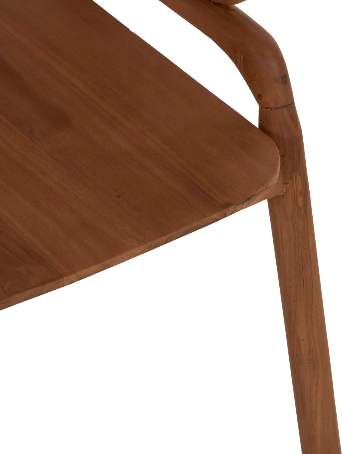 Karrige me krahë, dru teak dhe mbështetëse rattan, natyrale, 57x62x83Hcm, FH9402.01