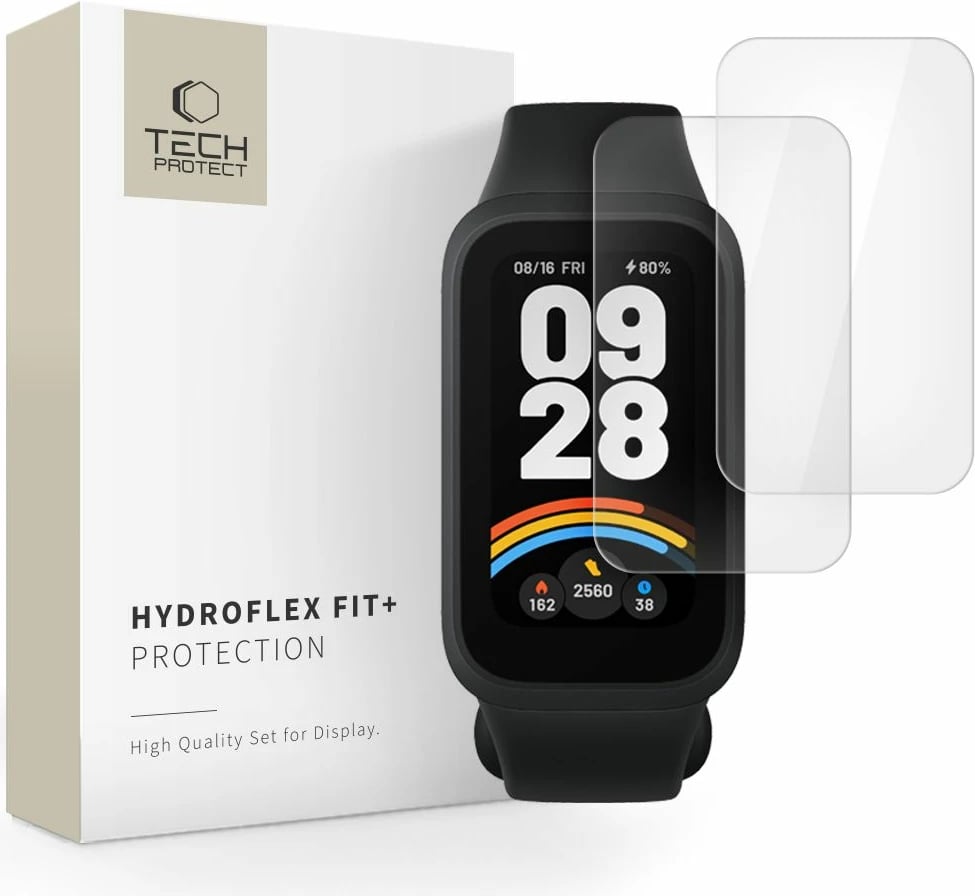 Folie mbrojtëse Tech-Protect Hydroflex Fit+ për Xiaomi Smart Band 9 Active, 2 copë, Transparent
