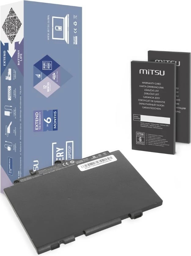 Bateri laptop Mitsu për HP EliteBook 725 820 G3, 2700mAh, Li-polymer