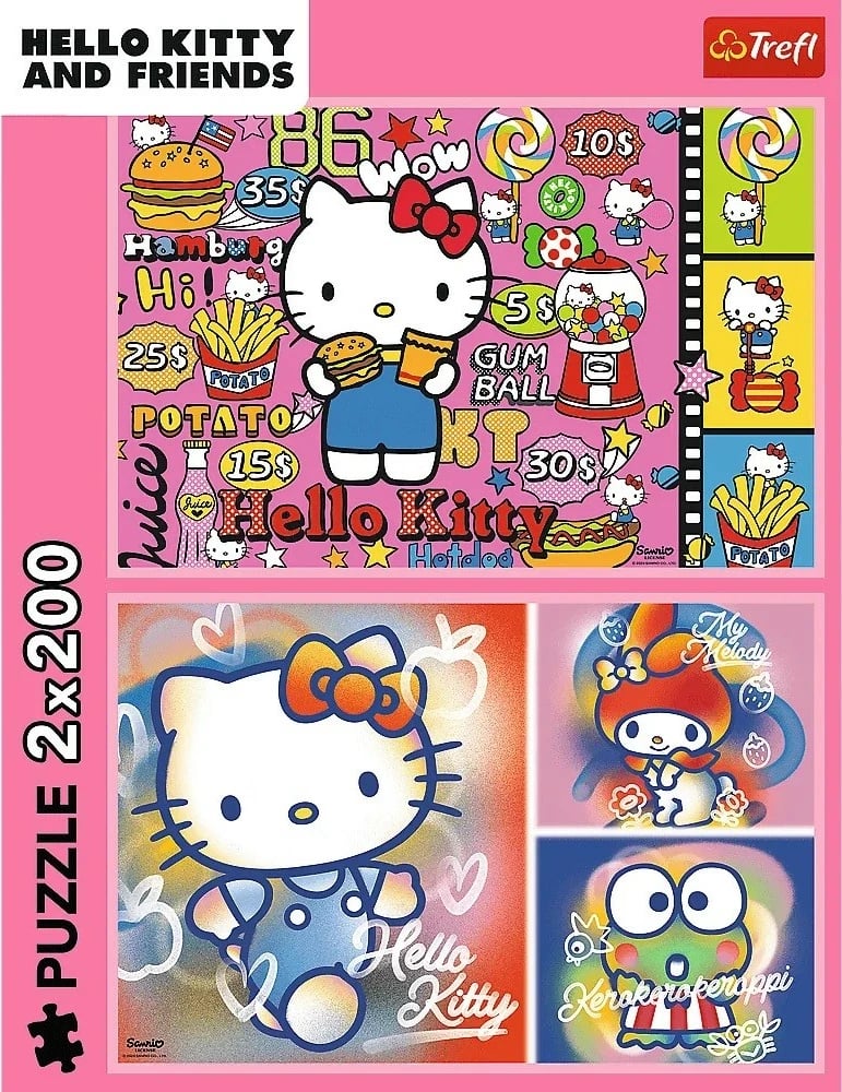 Puzzle për fëmijë Trefl Hello Kitty and Friends 2x200 pjesë, karton, shumëngjyrësh, set Puzzle për fëmijë Trefl Hello Kitty and Friends 2x200 pjesë, karton, shumëngjyrësh, set