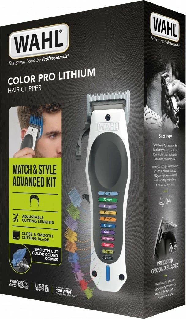 Makinë rroje flokësh Wahl COLOR PRO LITHIUM 3028048, e zezë/vjollcë