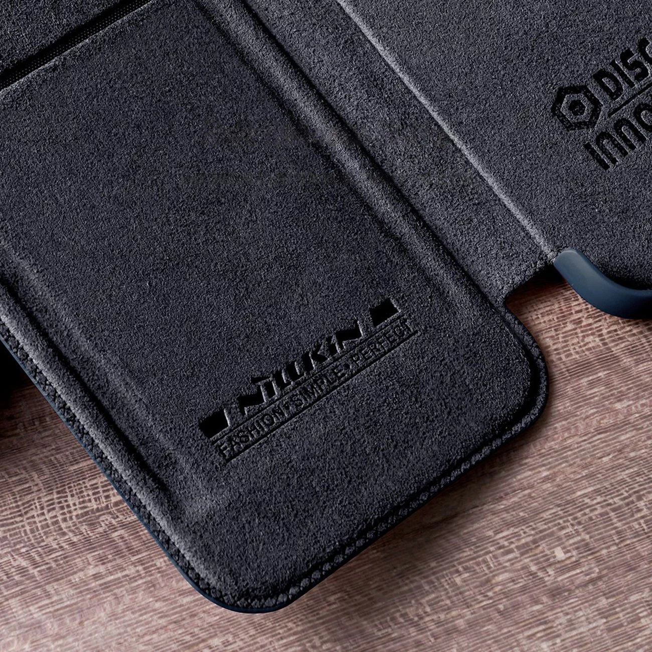 Mbështjellës Nillkin Qin Leather Pro Case për iPhone 14 Plus, me kapak kamere, e zezë