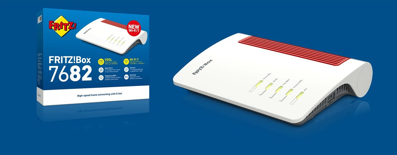 Router AVM FRITZ!Box 7682, Wi-Fi 7, i bardhë