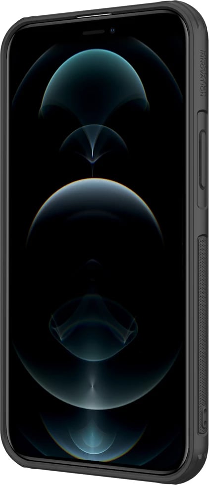 Mbështjellës Nillkin Cyclops Case për iPhone 13 Pro Max, me kapak kamere dhe mbajtëse, i zi