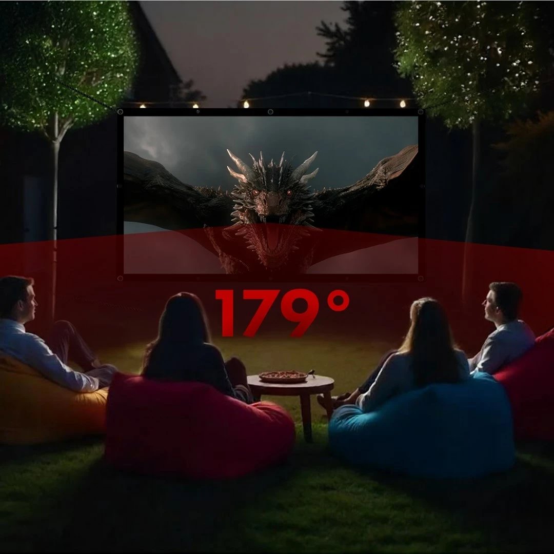 Ekran projektori Maclean MC-167, 150", 330x187cm, 16:9, poliester, me grepa tensionues