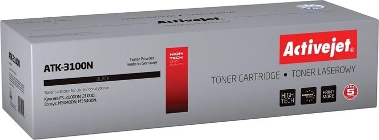 Toner zëvendësues Activejet ATK-3100N për printerët Kyocera, 12500 faqe, i zi