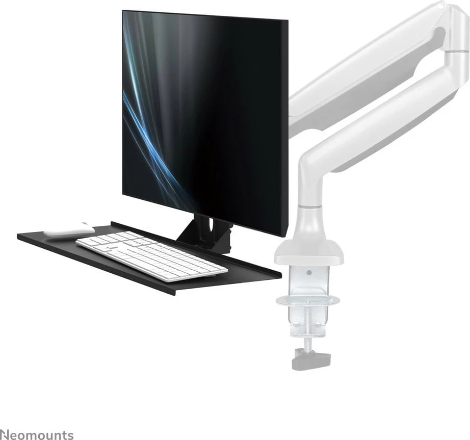 Raft tastiere/mausi Neomounts Newstar KEYB-V200BLACK, VESA 75x75/100x100, 65cm, çelik, e zezë