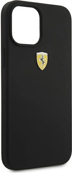 Mbështjellës Ferrari FESSIHCP12LBK për iPhone 12 Pro Max 6.7", silikon, zi