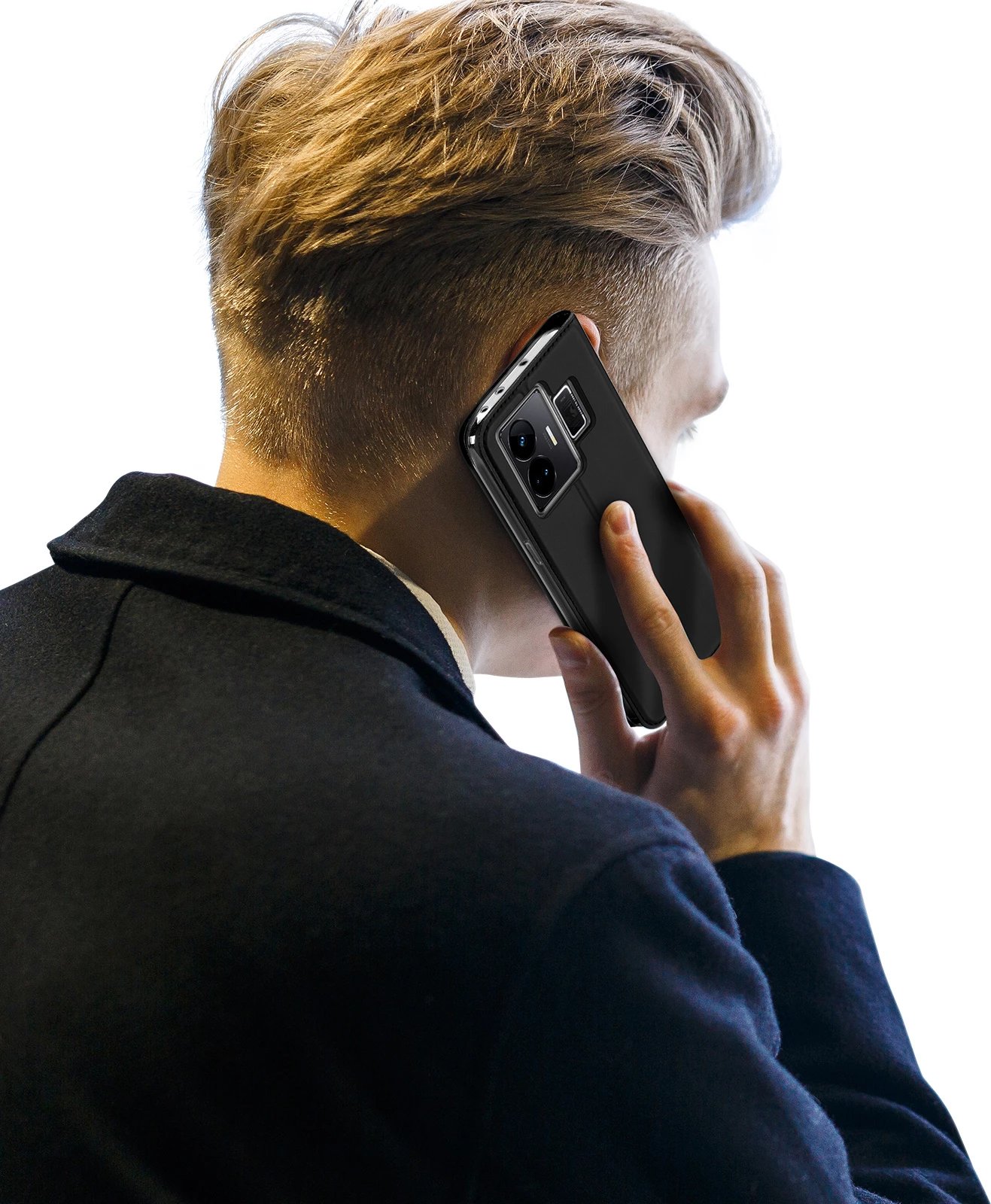 Mbështjellës Dux Ducis Skin Pro për Realme GT Neo 5 / Realme GT3, me kapak, xhep kartelash, funksion standi, e zezë