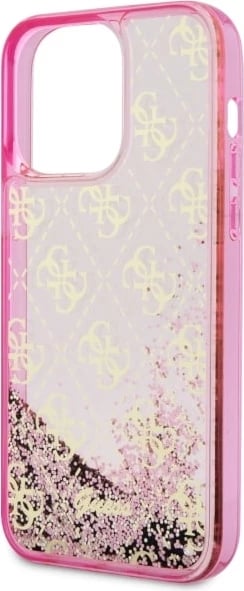 Mbështjellës Guess GUHCP14LLC4PSGP për iPhone 14 Pro 6.1", Liquid Glitter 4G, Rozë