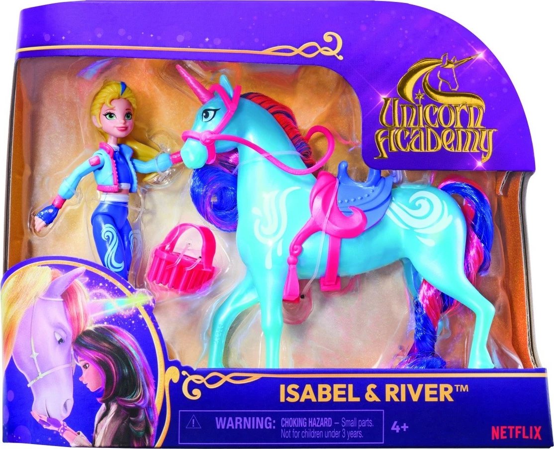 Set figurina Unicorn Academy Spin Master 6071175, Ava dhe Leaf, 11 cm + 13 cm, për vajza