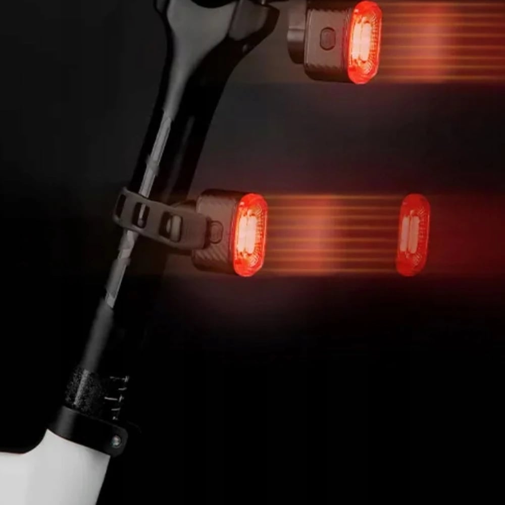 Dritë e pasme biçiklete Rockbros Q2S me LED, Smart Stop System, USB-C, e zezë