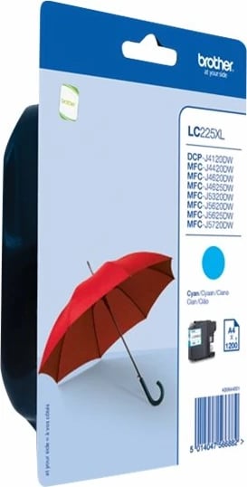 Toner Brother LC225XLC, Cian, High Yield, 1200 faqe