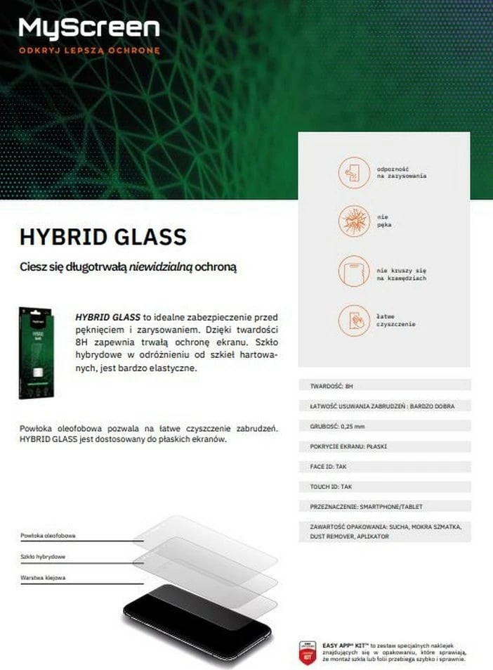Xham hibrid mbrojtës MyScreenProtector HybridGlass për iPhone 14 Plus 6.7", Transparent