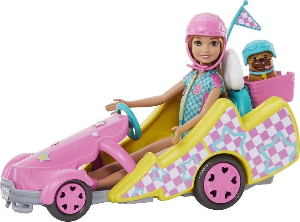 Lodër Barbie Stacie me veturë, shumëngjyrëshe