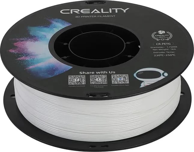 Filament PETG Creality CR-PETG, 1.75 mm, 1 kg, Bardhë