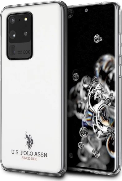 Mbështjellës U.S. Polo Assn. USHCS69TPUWH Shiny për Samsung Galaxy S20 Ultra, i bardhë