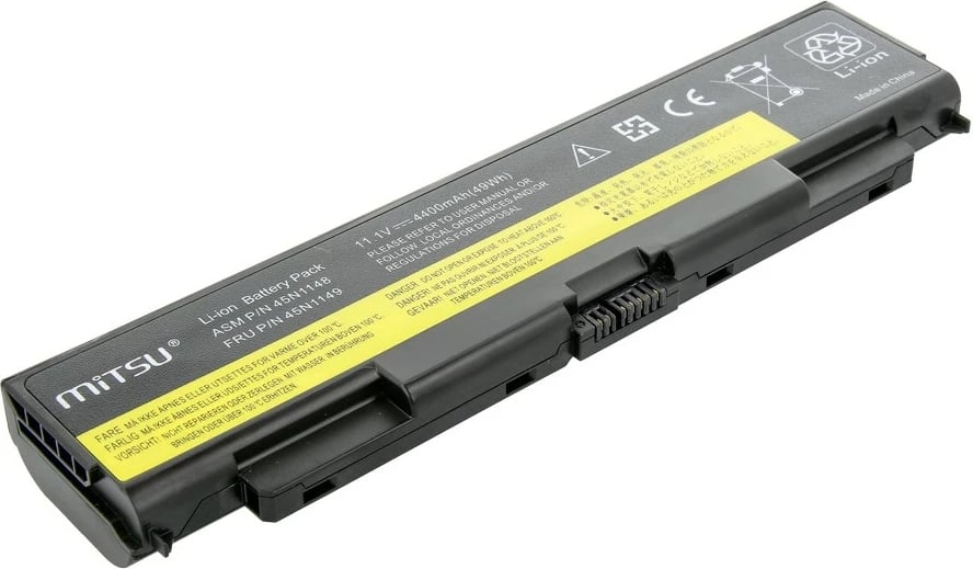 Bateri laptop Mitsu BC/LE-T440P për Lenovo ThinkPad T440p, W540, 4400 mAh, 11.1V, e zezë