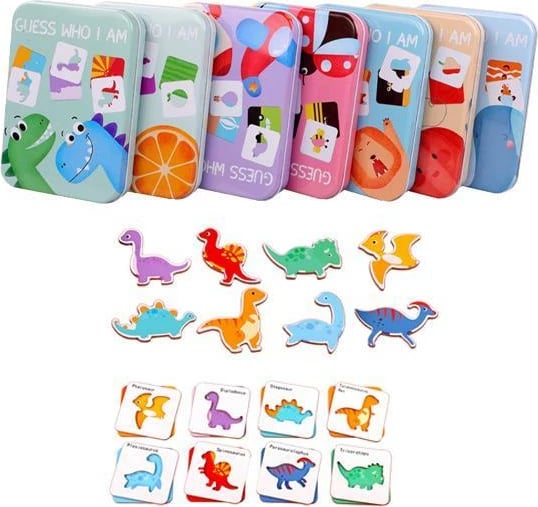 Lojë tavoline me letra NEXT Guess Who I Am, kuti metalike